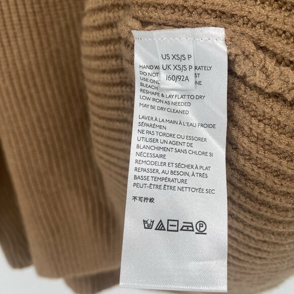 Anthropologie Size XS/S Petite Kali Poncho Sweater Brown Oversized Cable Knit - Picture 11 of 13